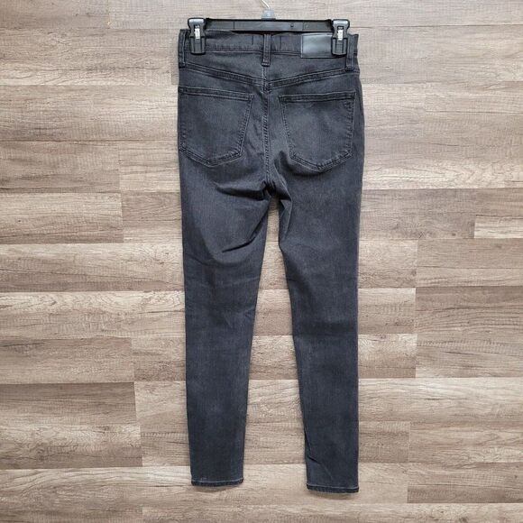 Madewell Roadtripper Jeans Size 25 Womens Black Skinny Mid Rise Charcoal Wash - Picture 4 of 16